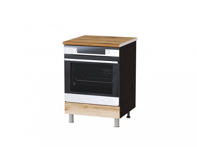 Напольный шкаф под духовку Плейона П6Д, венге/дуб делано фото