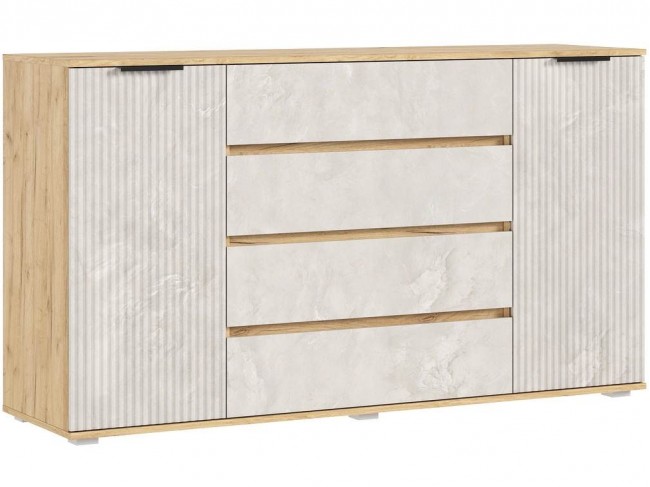 Марвэл Комод 2 двери 4 ящика (1600), Дуб крафт/Мальта фото