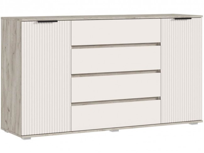 Марвэл Комод 2 двери 4 ящика (1600), Крафт серый/Кашемир фото