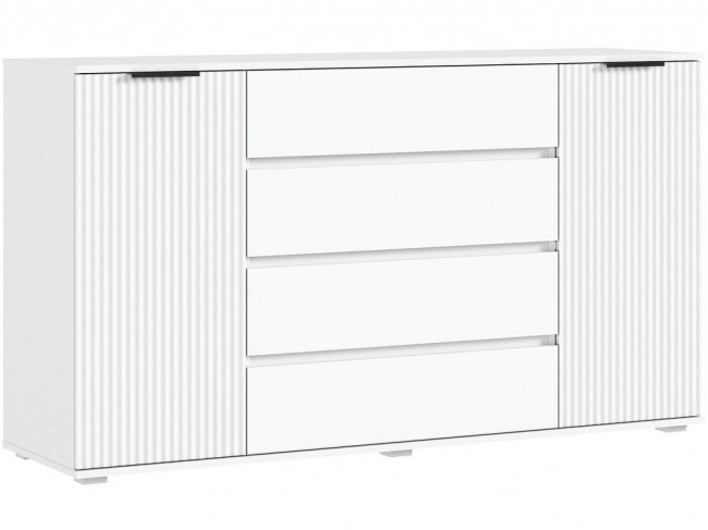 Марвэл Комод 2 двери 4 ящика (1600), Белый/Браш белый фото