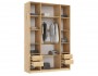 Марвэл Шкаф 4-х створчатый 1600, Дуб крафт/Мальта недорого