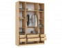 Марвэл Шкаф 4-х створчатый 1600, с доп.ящиками, Дуб крафт/Мальта распродажа