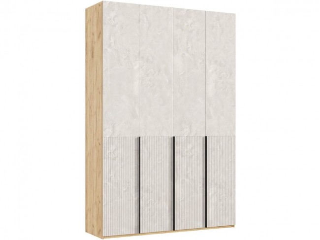 Марвэл Шкаф 4-х створчатый 1600, с доп.ящиками, Дуб крафт/Мальта фото