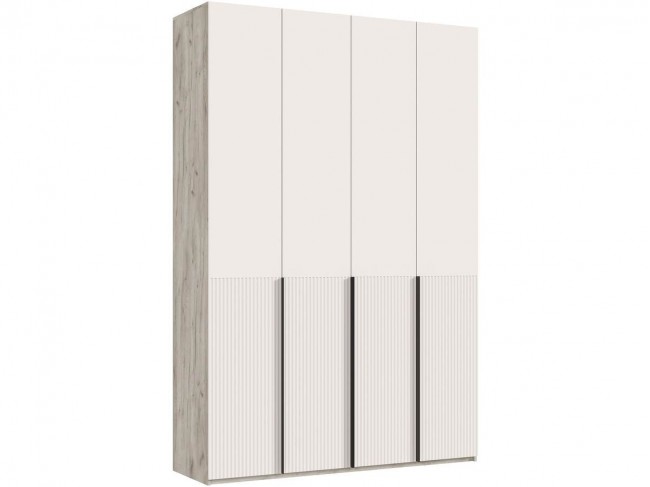 Марвэл Шкаф 4-х створчатый 1600, с доп.ящиками, Крафт серый/Каше фото