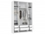 Марвэл Шкаф 4-х створчатый 1600, с доп.ящиками, Белый/Браш вайт купить