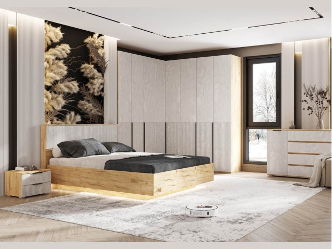 Модульная спальня Марвэл, Дуб крафт/Мальта фото