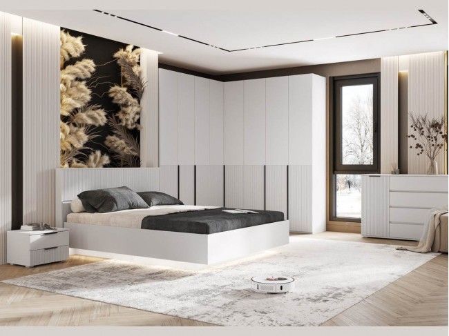 Модульная спальня Марвэл, Белый/Браш вайт фото