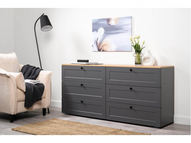 Комод Остин 16.240, Серый Графит/Дуб Золотой CRAFT фото