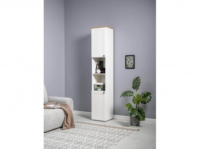 Стеллаж Остин 16.427, Белый PE шагрень/Дуб Золотой CRAFT фото