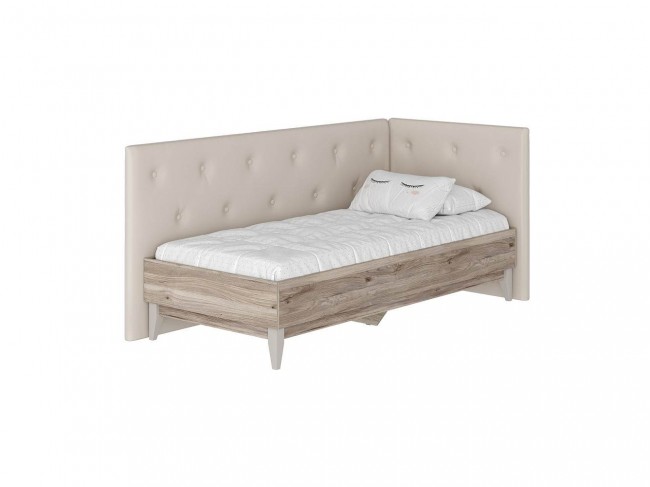 Кровать 90х200 с мягким изголовьем и боковиной Скандика фото