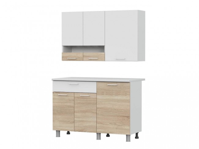 Готовая кухня КГ 4 (1.2 м), Белый, Дуб сонома фото