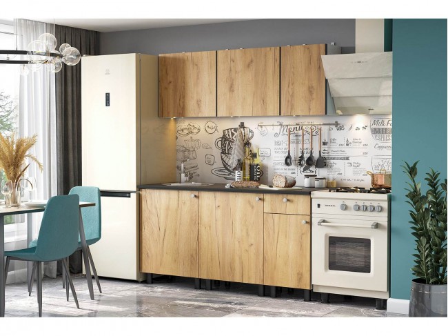 Кухонный гарнитур КГ 1 (1.6 м), Дуб золотой фото