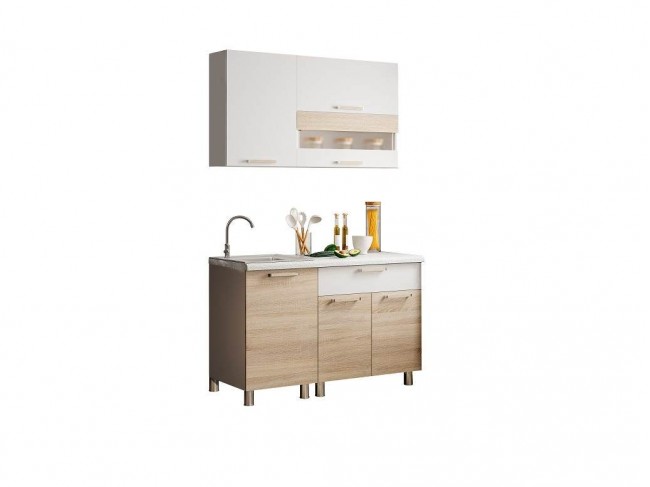 Кухня Айсбери 1,2м ,Белый;Дуб сонома фото