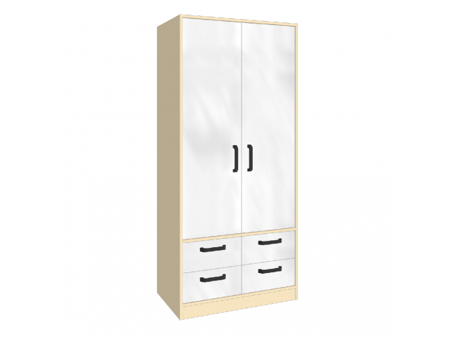 Шкаф двухстворчатый 2ШЯ Лена, сонома, белый фото