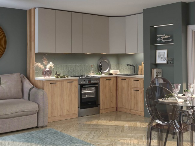 Кухня угловая Ревилья 03 2500/1400 без столешницы фото