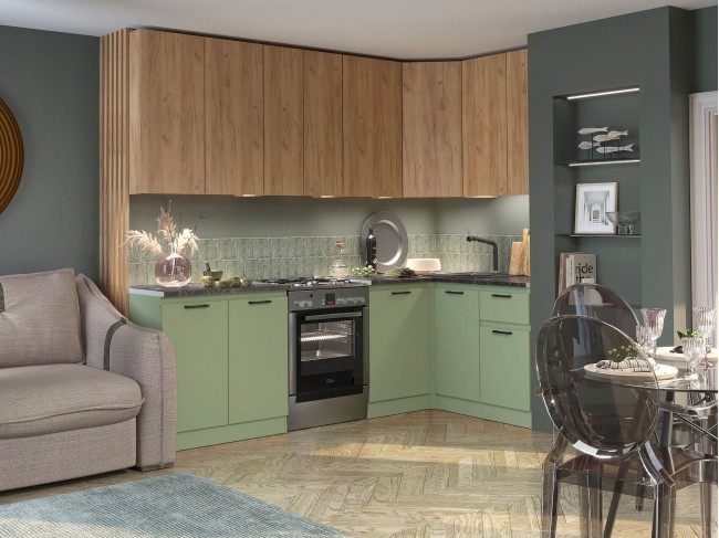 Кухня угловая Ревилья 03 2500/1400 без столешницы фото