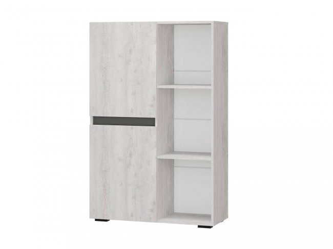Шкаф-стеллаж Мрия ШК-16, Бетон пайн светлый, Графит фото