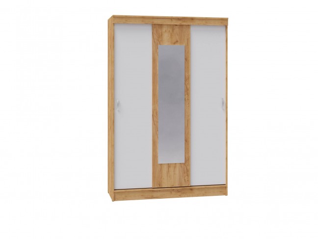 Шкаф-купе Бася белый/дуб крафт золотой фото