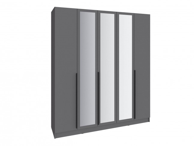 Шкаф Мадрид (2,0)  с 3 ящ. внутри с зеркалом графит серый фото