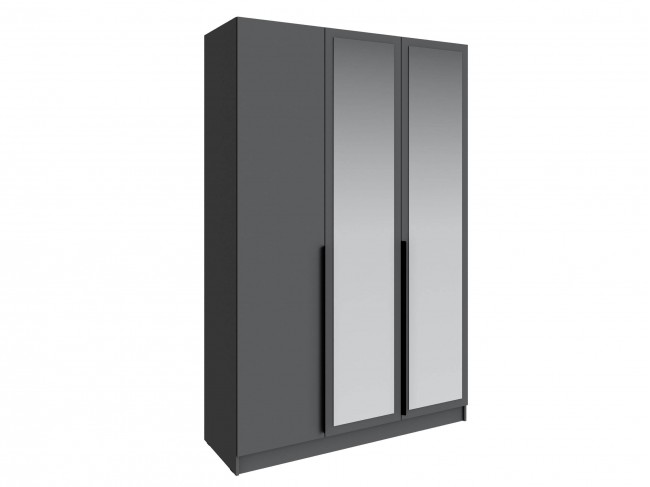 Шкаф Мадрид (1,5) с зеркалом графит серый фото