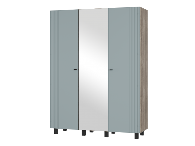 Шкаф 3-х створчатый Олива ШК-08 Дуб каньон/MF11 Шарли бриз фото