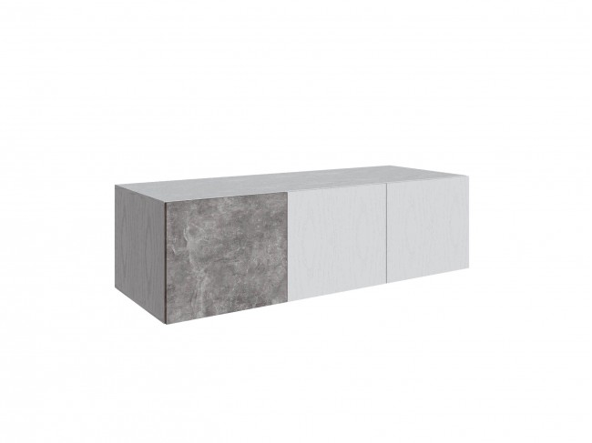 Антресоль Мадрид (1,4) с зеркалом 400 белый/ателье светлое фото