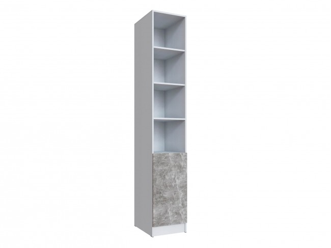 Стеллаж Мадрид (0,4) с дверкой белый/ателье светлое фото