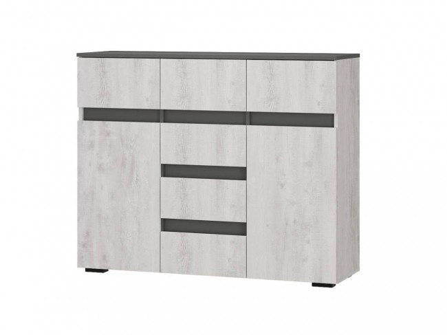 Комод комбинированный Мрия КМ-15, Бетон пайн светлый, графит фото