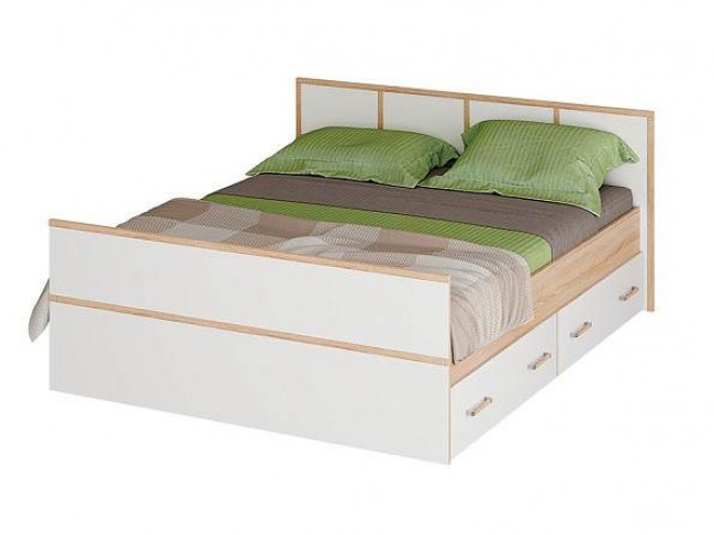 Кровать с реечным настилом Сакура LIGHT 140х200, дуб сонома фото