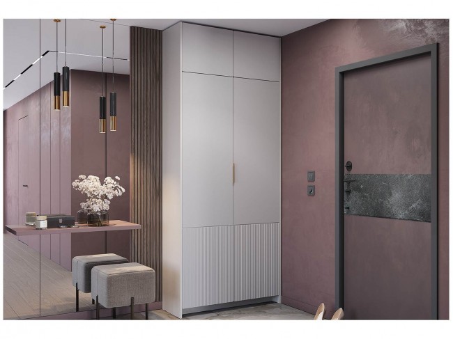 Шкаф 2-х створчатый Пандора ШК-04 Кашемир/MF03 с антресолью фото