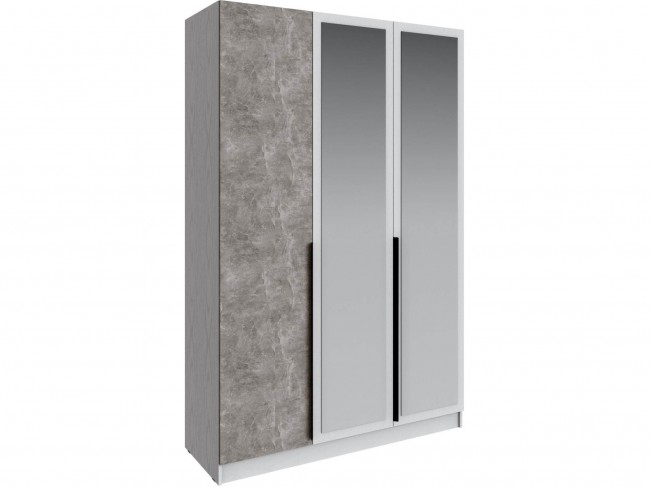 Шкаф Мадрид (1,5) с зеркалом, Белый/Ателье светлое фото