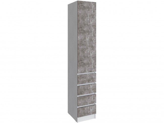 Шкаф Мадрид (0,4) с 4 ящ. без ручек, Белый/Ателье светлое фото