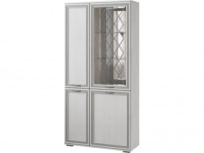 Ливорно Шкаф с полками и витриной ЛШ-6 ясень анкор светлый патин фото