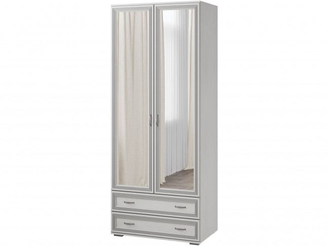 Ливорно Шкаф 2-х ств. с зеркалом ЛШ-23 ясень анкор светлый патин фото