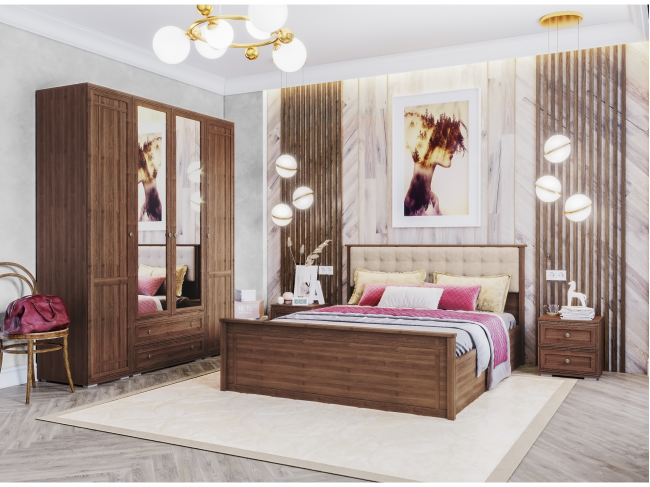 Модульная спальня Ричард, набор 4, Орех донской фото
