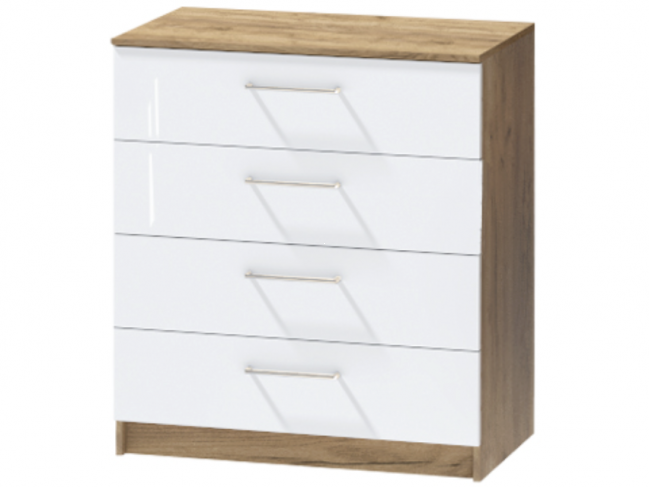 Комод №1 Иннэс-7, Крафт золотой/Белый глянец фото