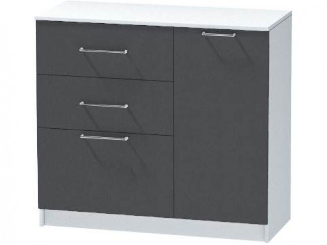 Комод №2 Иннэс-7, Белый/Графит фото