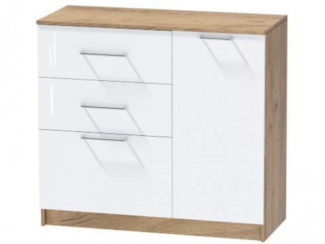 Комод №2 Иннэс-7, Крафт золотой/Белый глянец фото