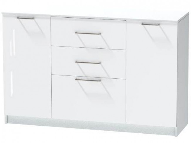 Комод №3 Иннэс-7, Белый/Белый глянец фото