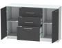 Комод №3 Иннэс-7, Белый/Графит недорого