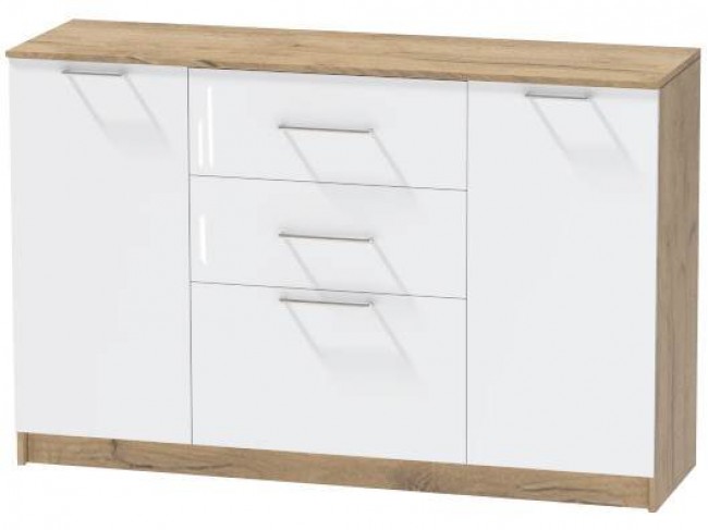 Комод №3 Иннэс-7, Крафт золотой/Белый глянец фото