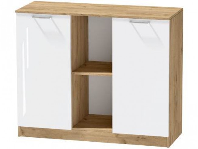 Комод №4 Иннэс-7, Крафт золотой/Белый глянец фото