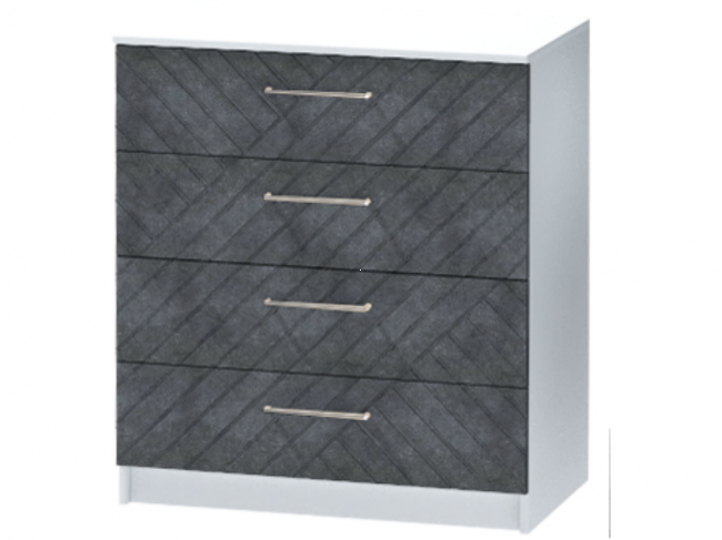 Комод №1 Иннэс-7, Белый/Бетон графит фото