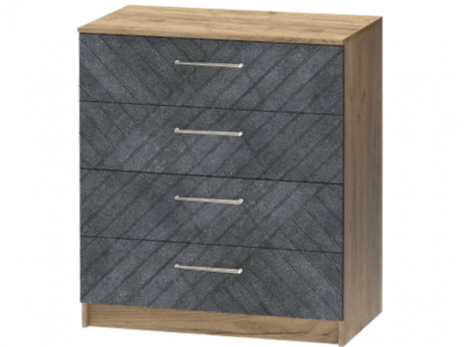 Комод №1 Иннэс-7, Крафт золотой/Бетон графит фото