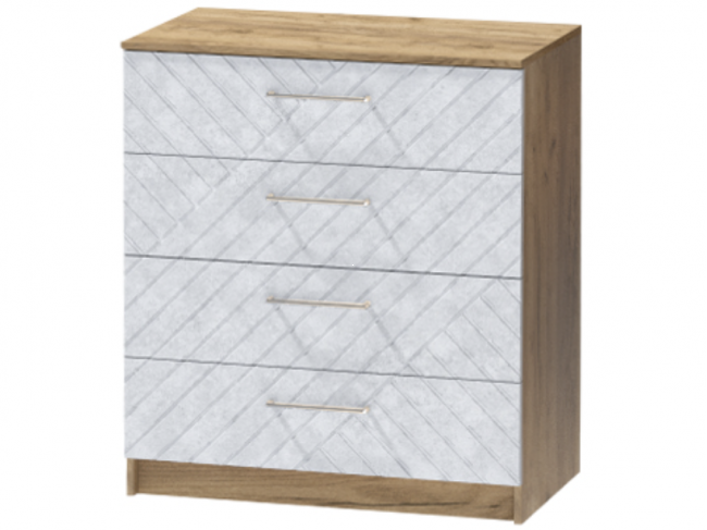 Комод №1 Иннэс-7, Крафт золотой/Бетон снежный фото