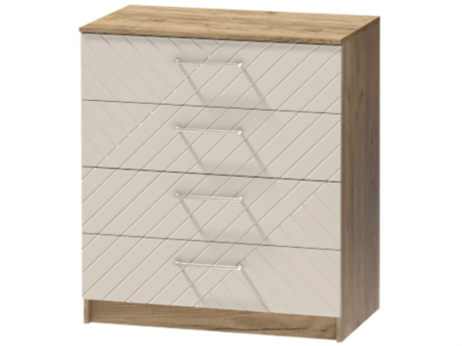 Комод №1 Иннэс-7, Крафт золотой/Тирамису матовый фото