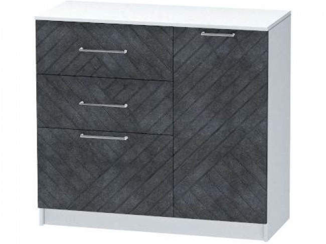 Комод №2 Иннэс-7, Белый/Бетон графит фото