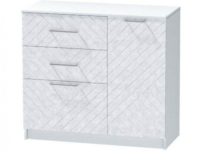 Комод №2 Иннэс-7, Белый/Бетон снежный фото