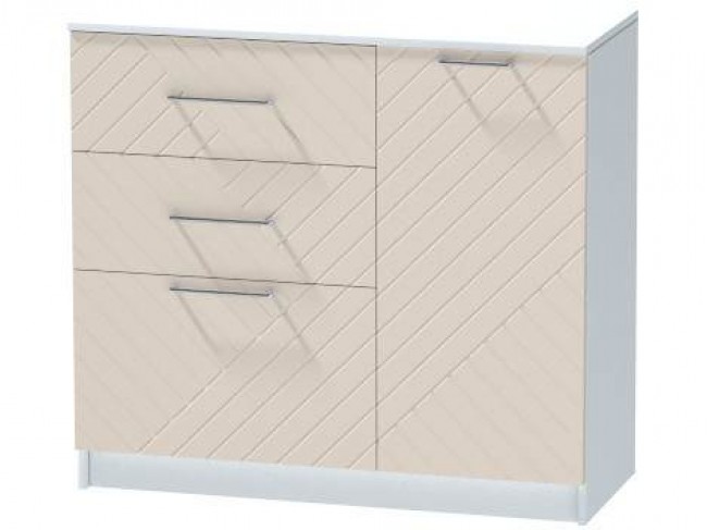 Комод №2 Иннэс-7, Белый/Тирамису матовый фото