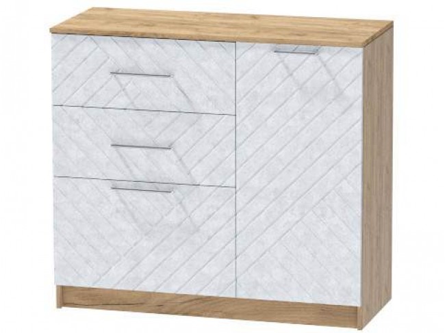 Комод №2 Иннэс-7, Крафт золотой/Бетон снежный фото